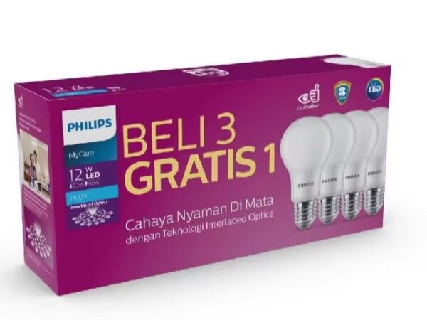 promo bola lampu led 12 watt warna putih beli 3 gratis 1