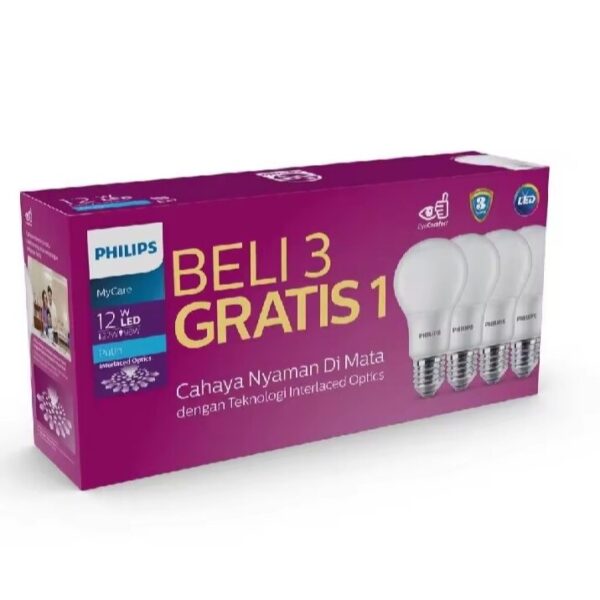 promo bola lampu led 12 watt warna putih beli 3 gratis 1